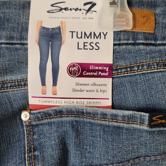 Seven7 Jeans Women's 14 Blue Denim Tummy Slimming Straight Leg Pants NWT - Picture 8 of 8